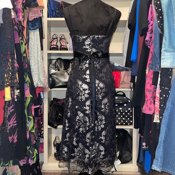 VTG Betsey Johnson Metallic Floral Dress - Picture 3 of 3